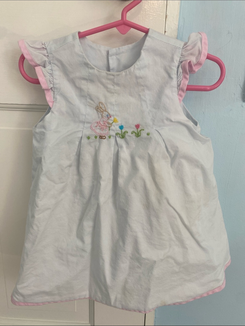 Pink and blue Bunny dress size 18M